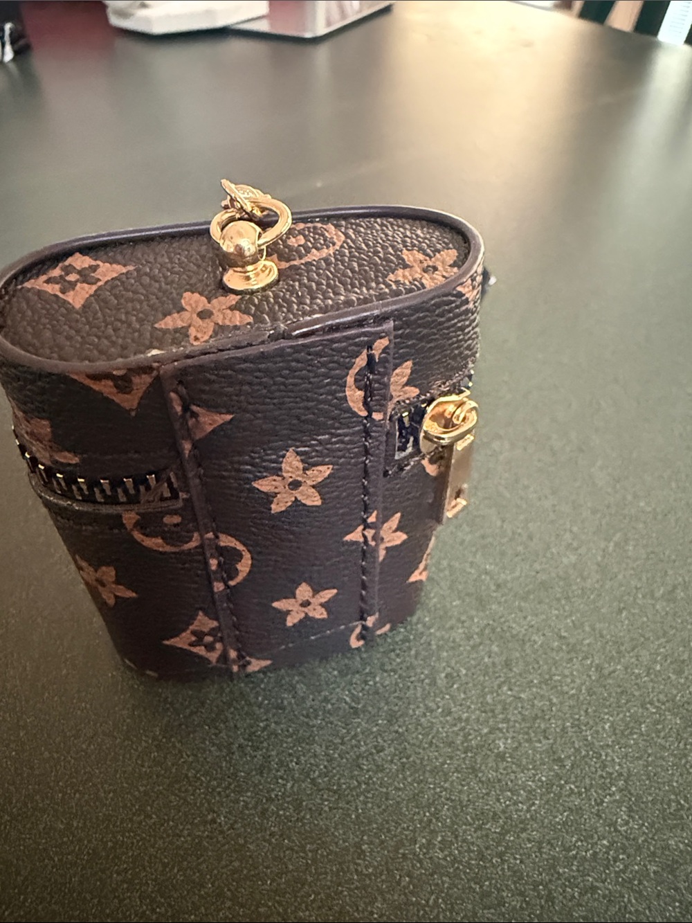 Monogram Canvas Key & Ear Bud Holder with Scarf Charm - Brown - Picture 2 of 3